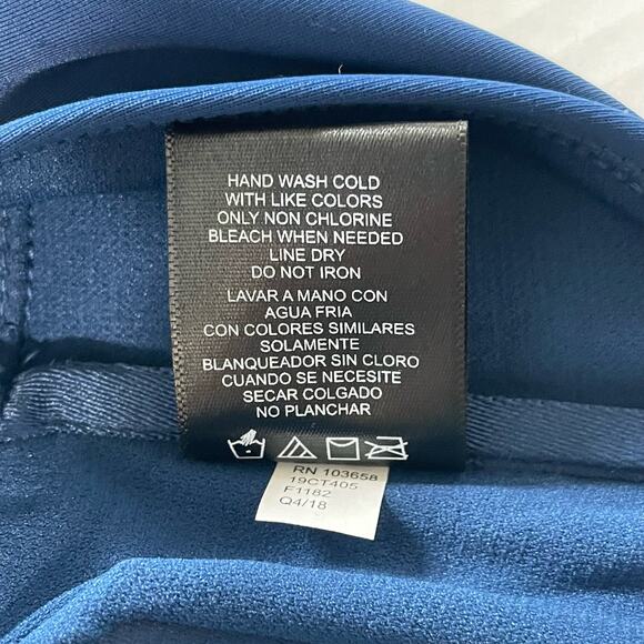 Catalina Womens Size Medium Twist Front One Piece Bathing Swimsuit Navy Blue - Picture 4 of 5